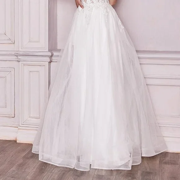 OFF WHITE WEDDING BRIDAL PROM PARTY LACE OFF THE SHOULDER BRIDAL GOWN CD961